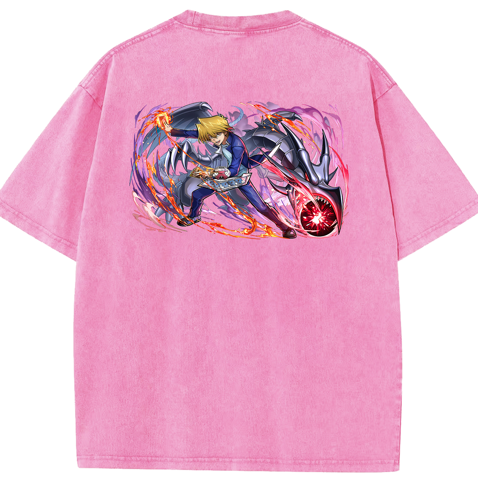 （画像用） 遊☆戯☆王 Yu-Gi-Oh! 綿100% ヴィンテージ風 半袖Tシャツ（背面プリント）